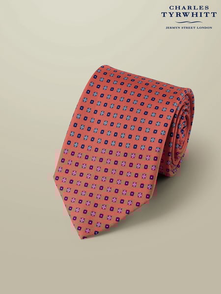 Charles Tyrwhitt Pink Silk Print Tie (W36660) | € 55