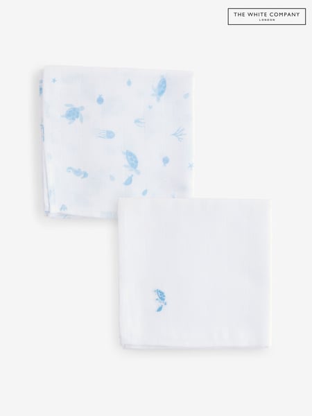The White Company Cotton Under The Sea White Muslins 2 Pack (W36864) | € 24