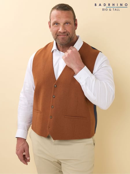 BadRhino Big & Tall Brown Tweed Waistcoat (W37651) | € 94
