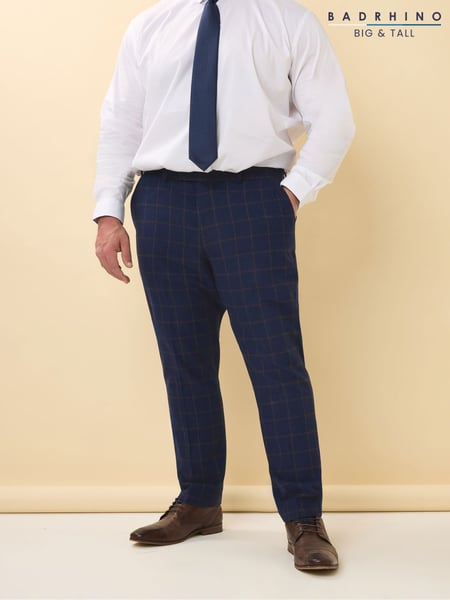 BadRhino Big & Tall Blue Tweed Suit Trousers (W37660) | € 94