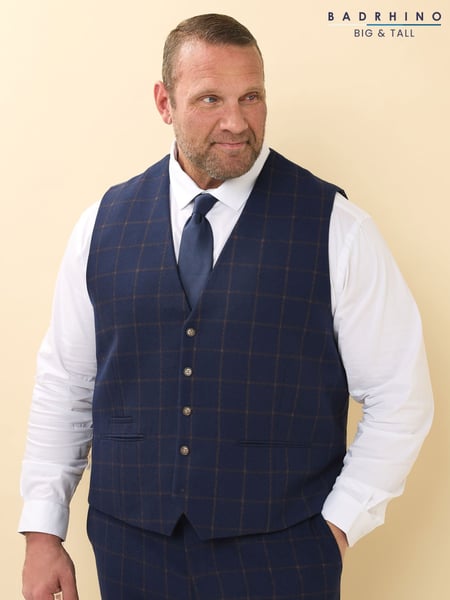 BadRhino Big & Tall Blue Tweed Waistcoat (W37666) | € 94