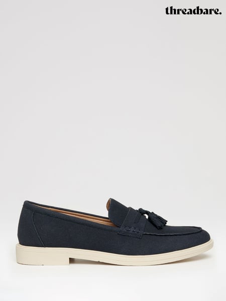 Threadbare Navy Faux Suede Tassel Loafers (W38086) | € 59
