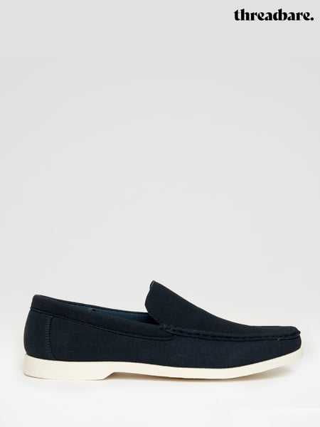 Threadbare Navy Faux Suede Slip On Loafers (W38089) | € 59