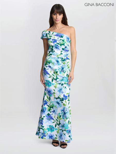 Gina Bacconi Blue Josie Printed Maxi Dress (W40752) | € 437