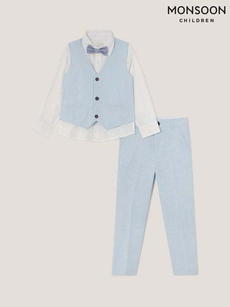 Monsoon Blue 4-Piece Suit Set with Bow Shirt (W40910) | € 117 - € 148