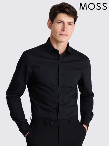 MOSS Black Slim fit Stretch Shirt (W45280) | € 55