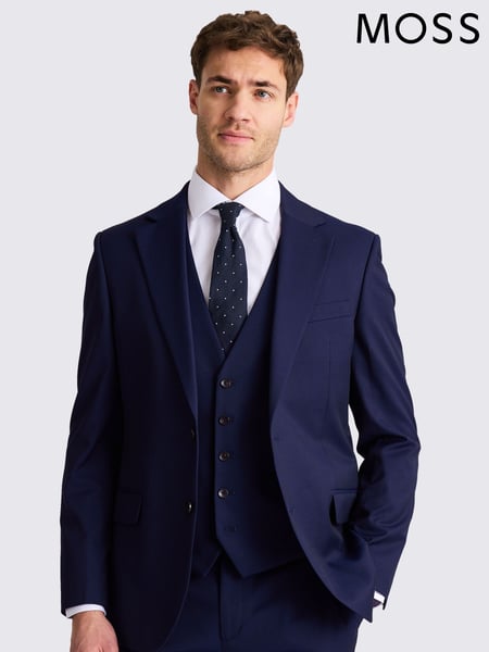 MOSS Ink Blue Tailored Fit Stretch Jacket (W45285) | € 186