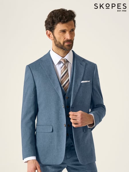 Skopes Blue Tailored Fit Calvados Linen Blend Suit Jacket (W46476) | € 179