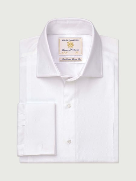 Brook Taverner White Dinner Shirt With Marcella 100% Cotton Bib (W47830) | € 78