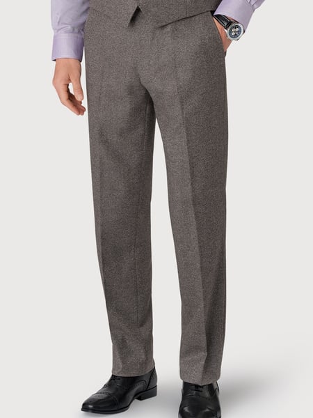 Brook Taverner Grey Donegal Wool Suit Trousers (W47836) | € 156