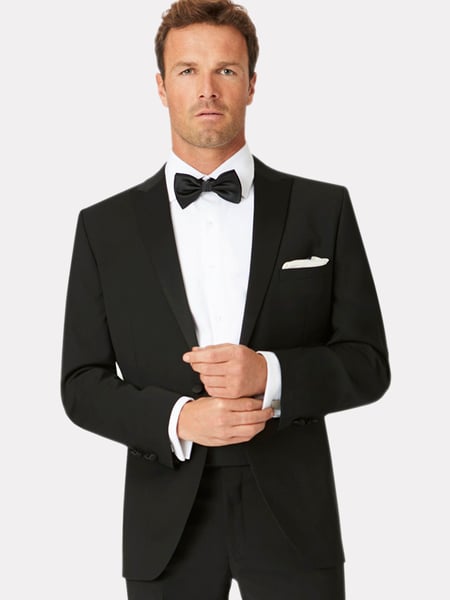 Brook Taverner Black Wool Blend Dinner Suit Jacket (W48076) | € 279