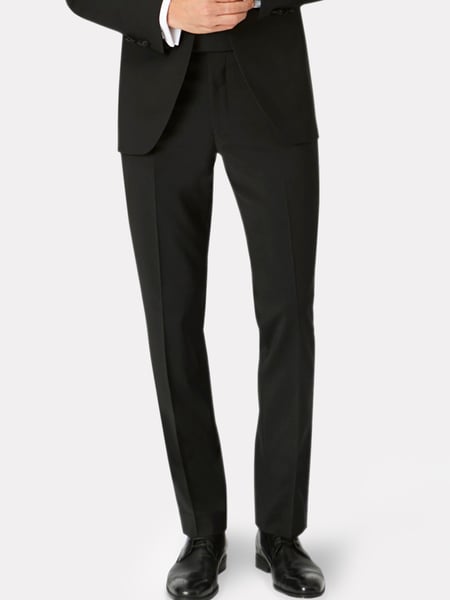 Brook Taverner Black Wool Blend Dinner Suit Trousers (W48095) | € 156