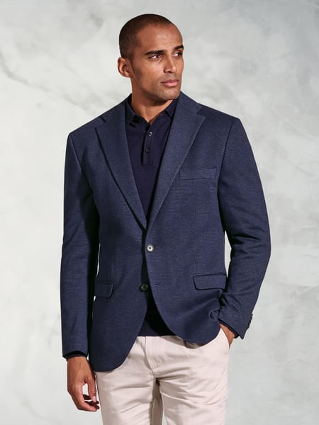 Brook Taverner Blue Jersey Subtle Puppytooth Jacket (W48103) | € 154