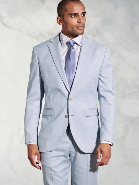 Brook Taverner Blue Textured Occasion Suit Jacket (W48114) | € 154