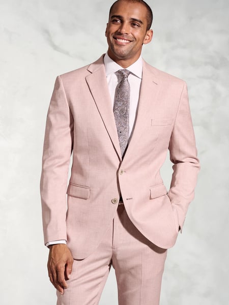 Brook Taverner Pink Textured Occasion Suit Jacket (W48119) | € 154