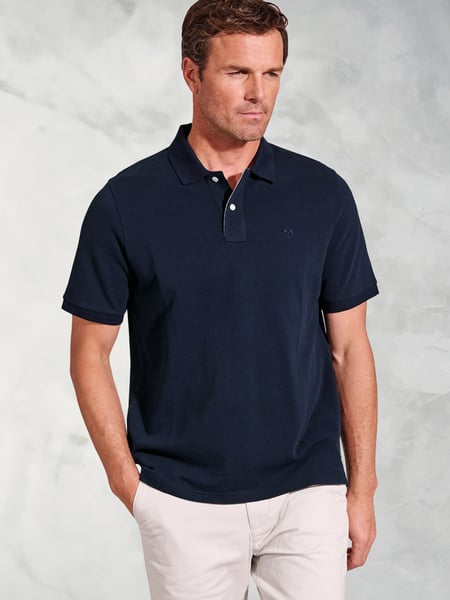 Brook Taverner Blue Cotton Pique 100% Cotton Polo Shirt (W48361) | € 62