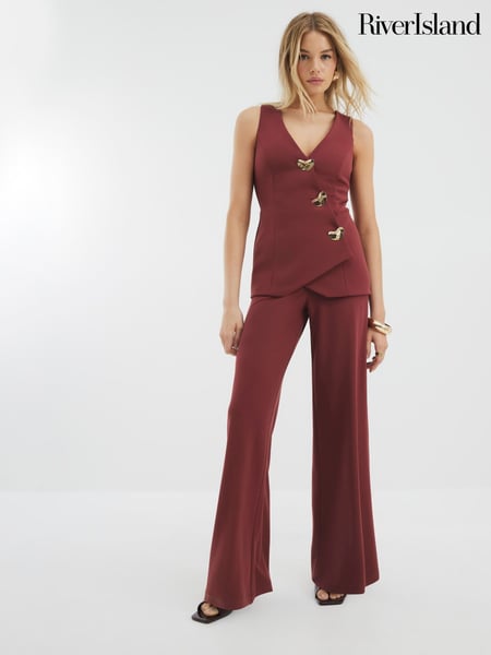 River Island Brown Waistcoat Hybrid Jumpsuit (W49573) | € 83