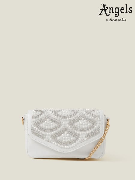 Angels By Accessorize White Girls Pearl Fan Mini Bag (W51453) | € 25