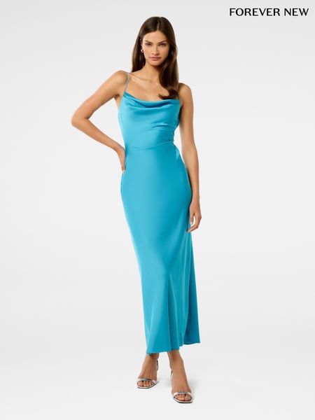 Forever New Blue Mia Satin Maxi Dress (W52010) | € 187