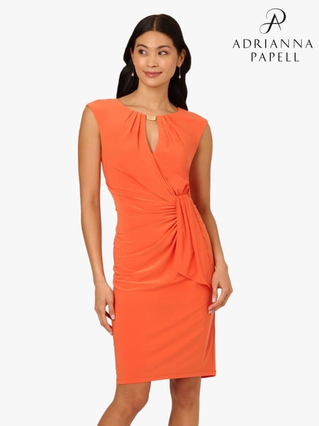 Adrianna Papell Red Keyhole Jersey Short Dress (W53279) | € 217