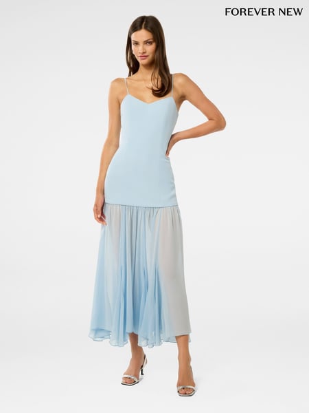 Forever New Blue Luca Dropped Waist Maxi Dress (W53430) | € 172