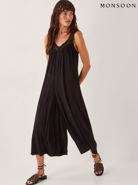 Monsoon Black Rachel Sleeveless Culottes Jumpsuit (W53562) | € 117