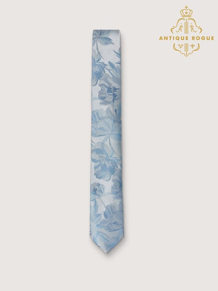 Antique Rogue Blue Summer Floral Tie (W54311) | € 31