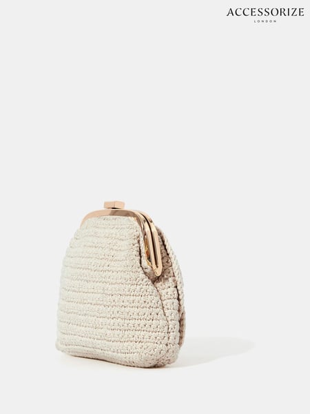 Accessorize Cream Corsage Macrame Clip Frame Bag (W54858) | € 70