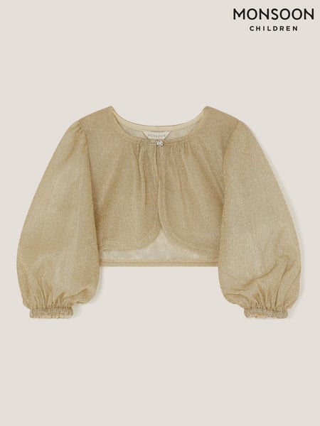 Monsoon Gold Glitter Puff Sleeve Cardigan (W56042) | € 37 - € 44