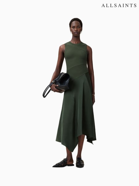 AllSaints Green Pia Satin Dress (W57660) | € 201