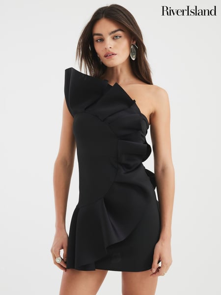 River Island Black 3D Scuba Foam Mini Dress (W58126) | € 80