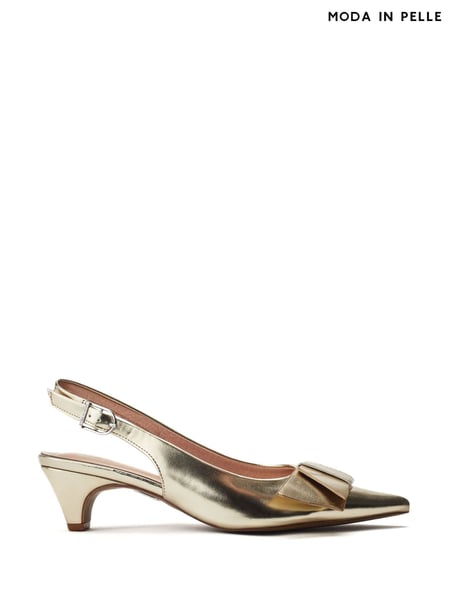 Moda in Pelle Nutmeg Low Pointed Comfort Kitten Heels With Bow Detail (W59206) | € 139