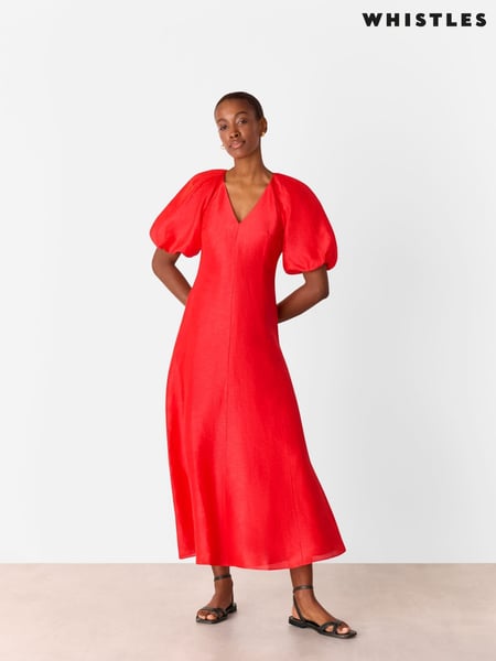 Whistles Red Silk Blend Taffeta Maxi Dress (W61216) | € 388