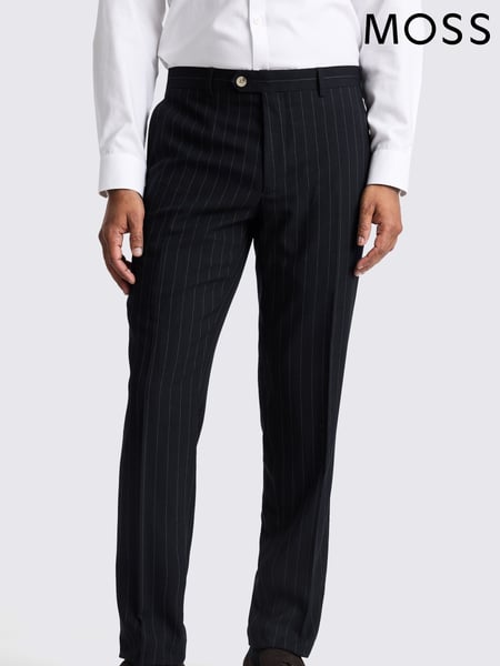 MOSS Black Slim Fit Stripe Trousers (W62058) | € 125