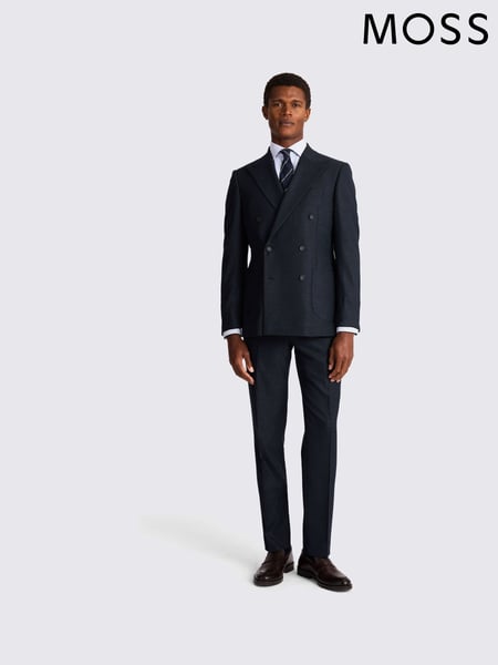 MOSS Blue Tailored Fit Slub Jacket (W62059) | € 201