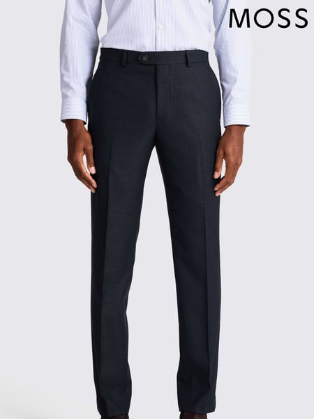 MOSS Blue Tailored Fit Slub Trousers (W62062) | € 109