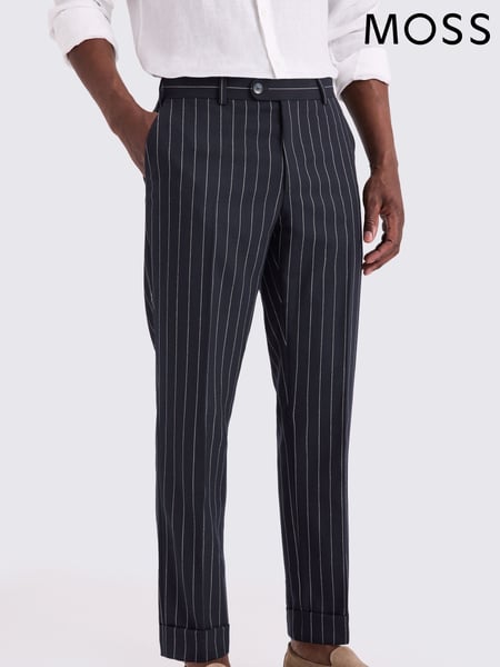 MOSS Blue Floral Wool Trousers (W62102) | € 140