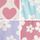 Pink/Green Heart Floral