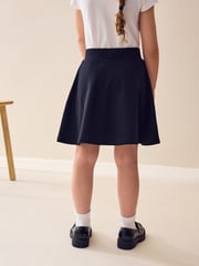 Black Regular Length Pull-On Jersey Stretch School Skater Skirt (3-17yrs) - Image 2 of 7