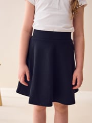 Black Regular Length Pull-On Jersey Stretch School Skater Skirt (3-17yrs) - Image 5 of 7