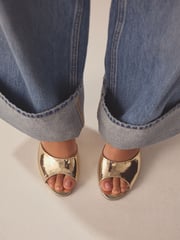 Gold Forever Comfort® Peep Toe Heeled Mules - Image 5 of 5