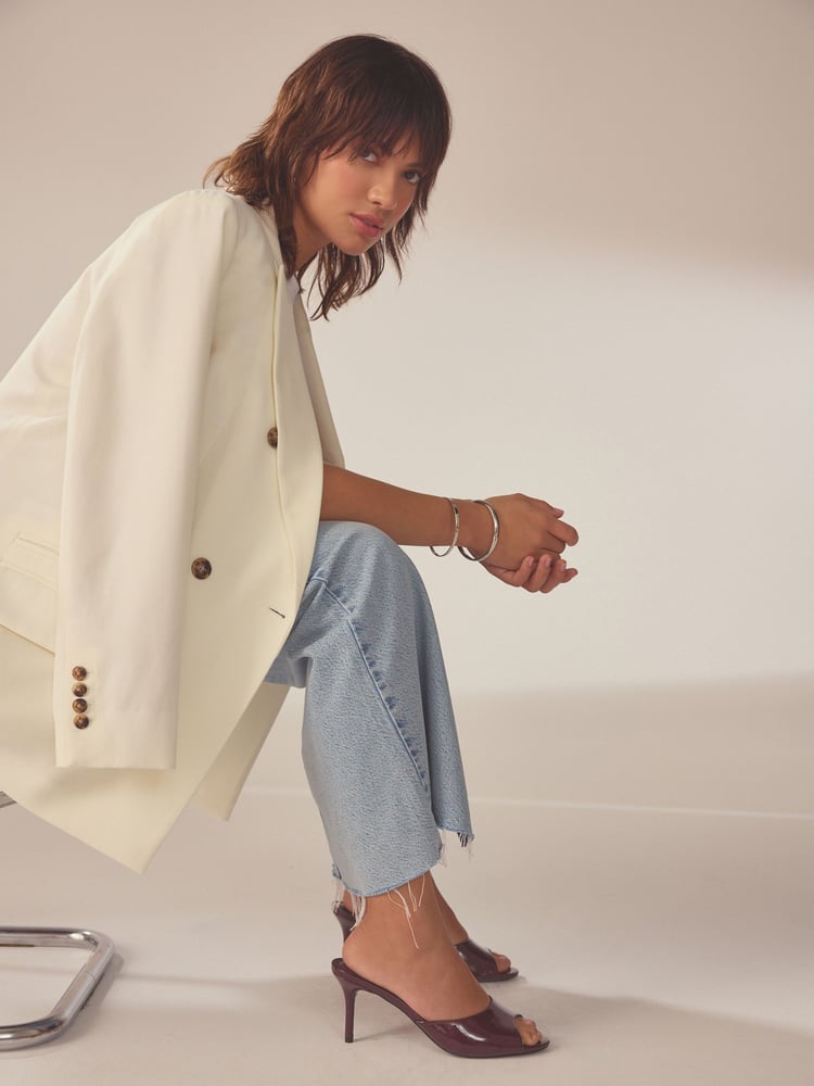 Burgundy Forever Comfort® Peep Toe Heeled Mules - Image 1 of 4