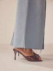 Burgundy Forever Comfort® Peep Toe Heeled Mules - Image 2 of 4