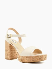 Dune London Nude Platform Block Heel Jodi Sandals - Image 2 of 5