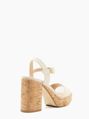 Dune London Nude Platform Block Heel Jodi Sandals - Image 3 of 5