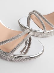 Silver Forever Comfort® Jewel Bling Wedges Heels - Image 10 of 11