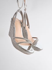 Silver Forever Comfort® Jewel Bling Wedges Heels - Image 11 of 11