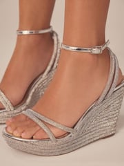 Silver Forever Comfort® Jewel Bling Wedges Heels - Image 4 of 11