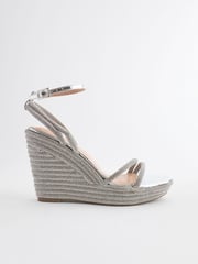 Silver Forever Comfort® Jewel Bling Wedges Heels - Image 6 of 11