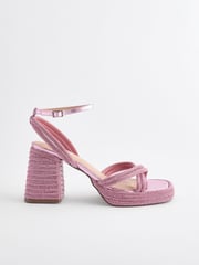 Pink Forever Comfort® Jewel Bling Platform Heels - Image 2 of 6